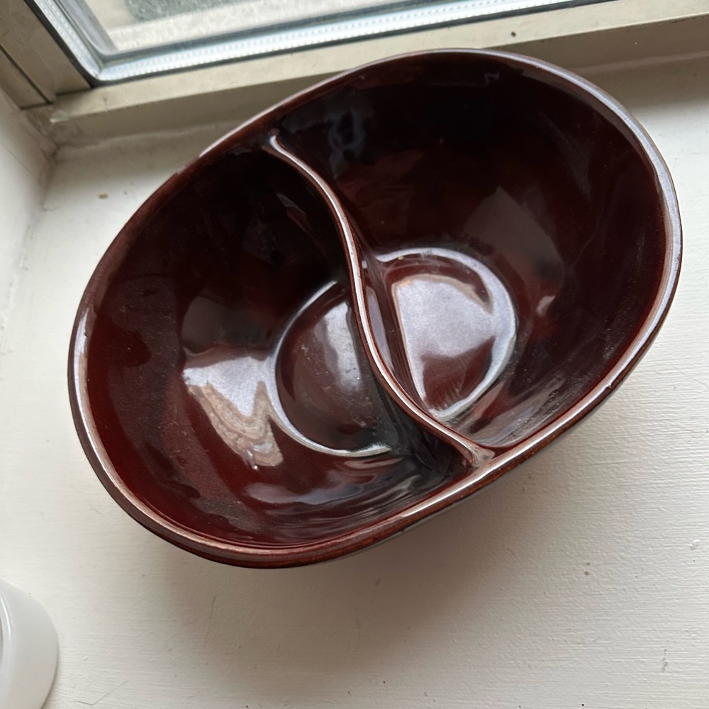 Marcrest Stoneware divided bowl